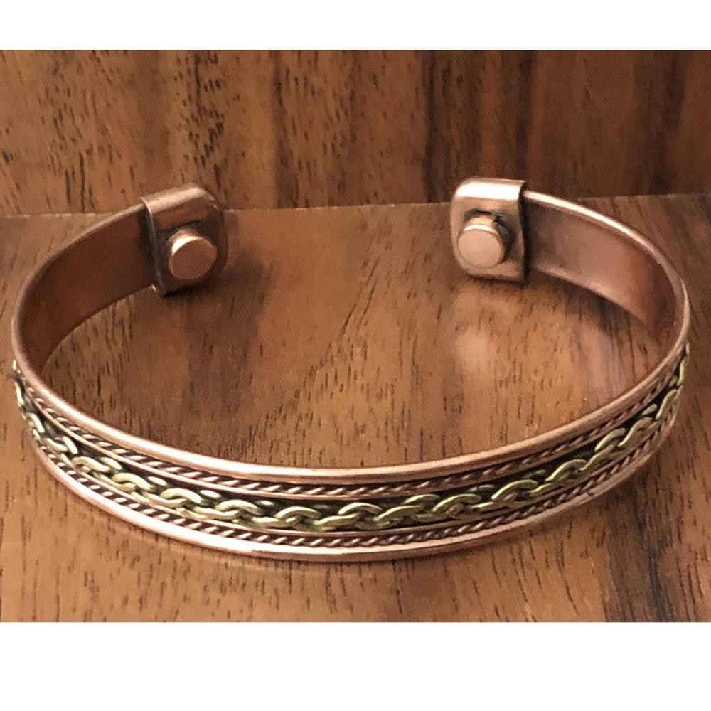 Copper Magnetic Bracelet Cuff Bangle Classic Chain Link Design